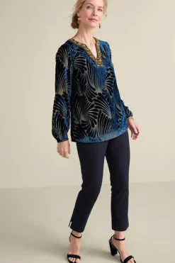 Adrienne Embroidered Velvet Tunic