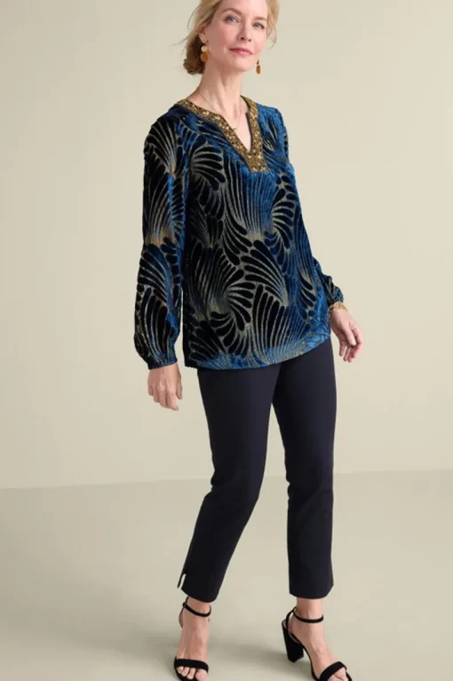 Adrienne Embroidered Velvet Tunic