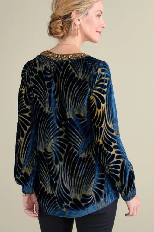 Adrienne Embroidered Velvet Tunic