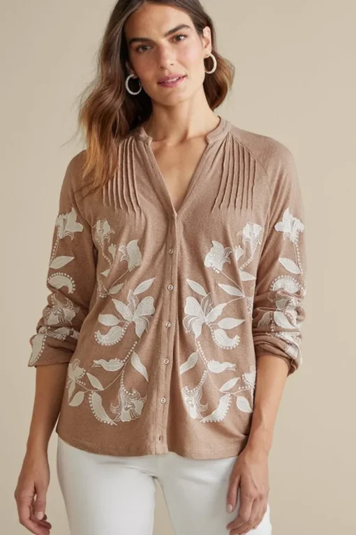 Alva Embroidered Knit Top