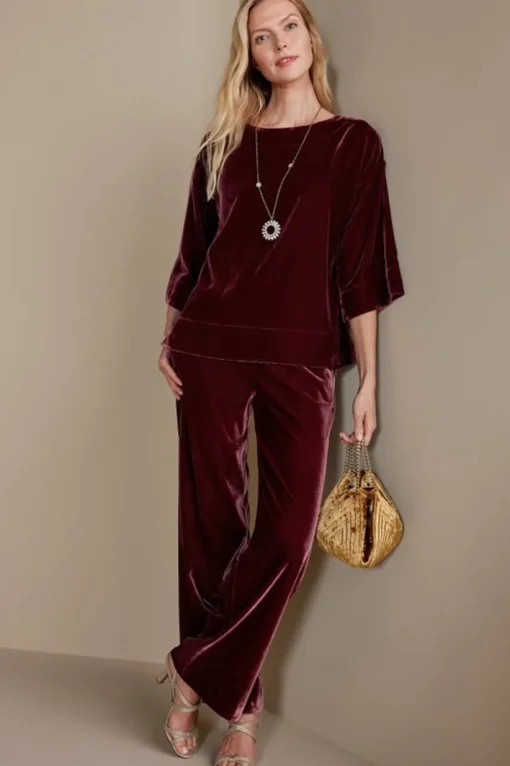 Aria Velvet Wide Leg Pants