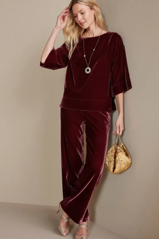 Aria Velvet Wide Leg Pants