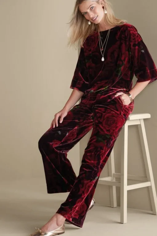 Aria Velvet Wide Leg Pants