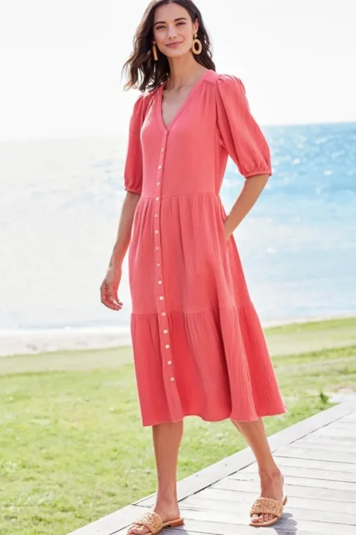 Arielle Gauze Midi Dress