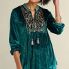 Ashanti Embellished Velvet Tunic