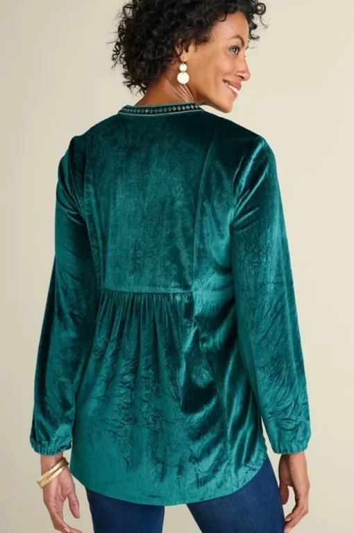 Ashanti Embellished Velvet Tunic