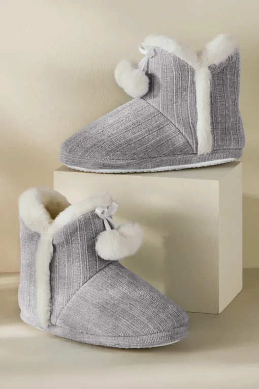 Ashlyn Cabled Bootie Slippers