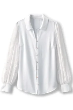 Calathea Embroidered Sleeve Shirt