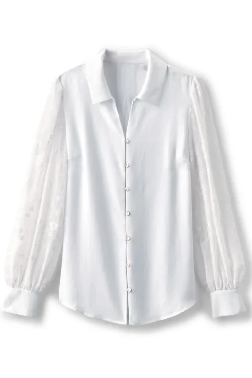 Calathea Embroidered Sleeve Shirt