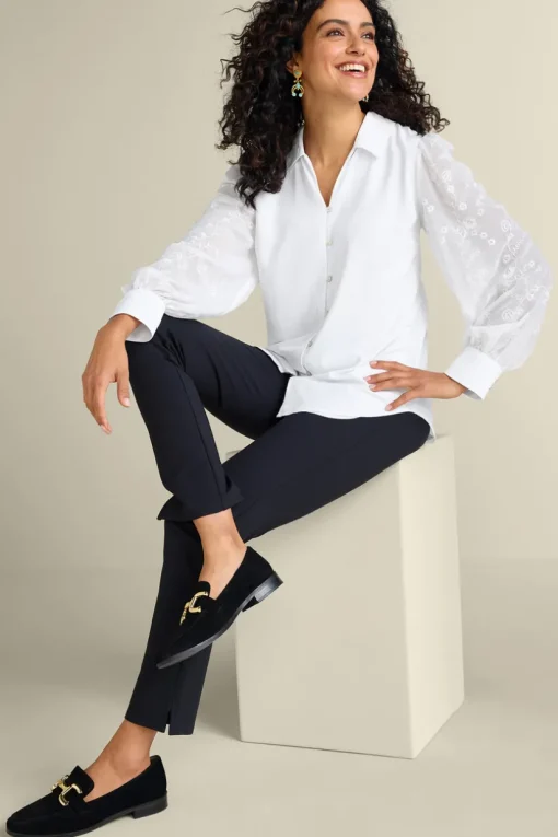 Calathea Embroidered Sleeve Shirt