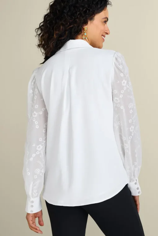 Calathea Embroidered Sleeve Shirt