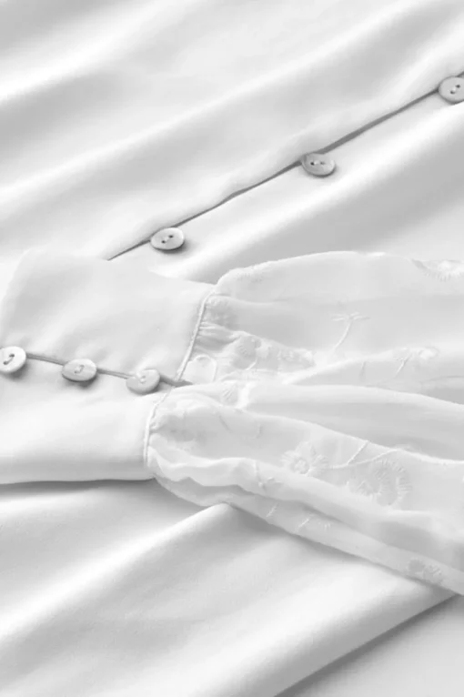 Calathea Embroidered Sleeve Shirt