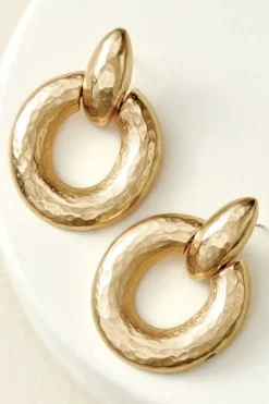Cara Hammered Hoop Earrings
