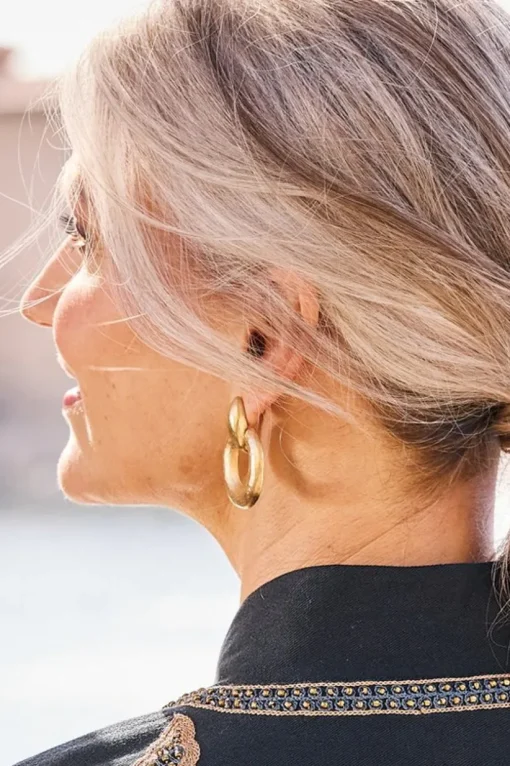 Cara Hammered Hoop Earrings