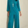 Cella Plisse Wide Leg Pants