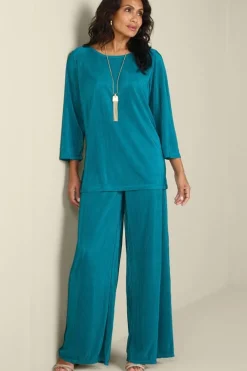 Cella Plisse Wide Leg Pants