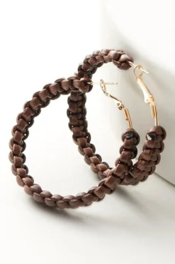 Charlotte Leather Hoop Earrings