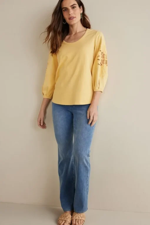 Charmaine Embroidered French Terry Top