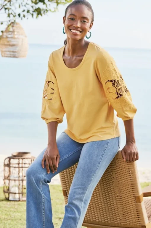 Charmaine Embroidered French Terry Top