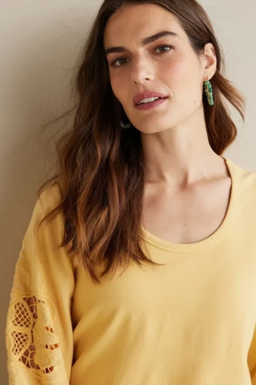 Charmaine Embroidered French Terry Top