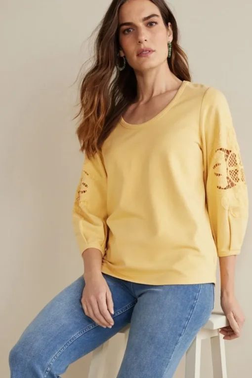 Charmaine Embroidered French Terry Top