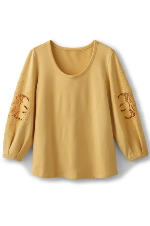 Charmaine Embroidered French Terry Top