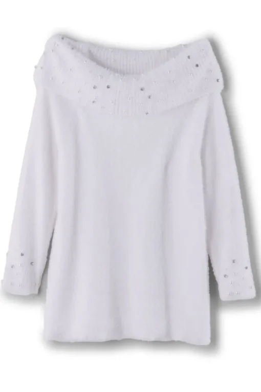 Christina Embellished Cowl Neck Sweater Tunic