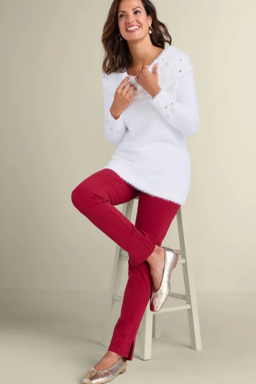 Christina Embellished Cowl Neck Sweater Tunic