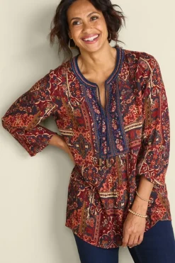 Cindra Embroidered Gauze Tunic