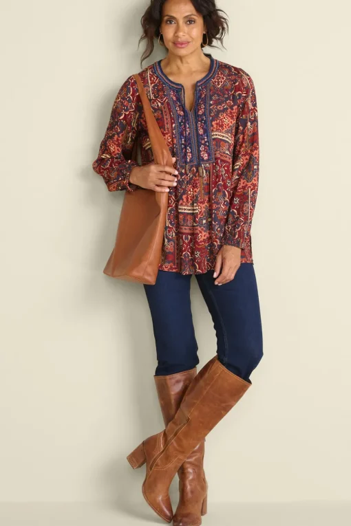 Cindra Embroidered Gauze Tunic