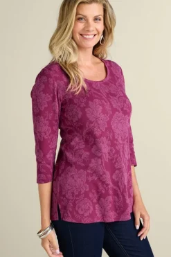 Clarette Jacquard 3/4 Sleeve Tunic