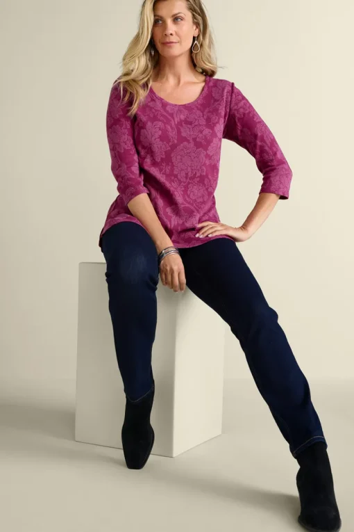 Clarette Jacquard 3/4 Sleeve Tunic