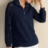 Crochet Sleeve French Terry Tunic