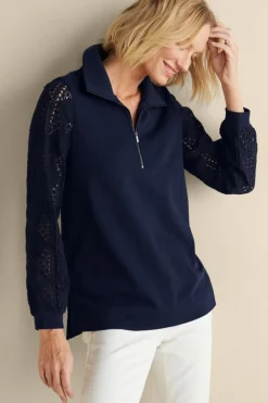 Crochet Sleeve French Terry Tunic