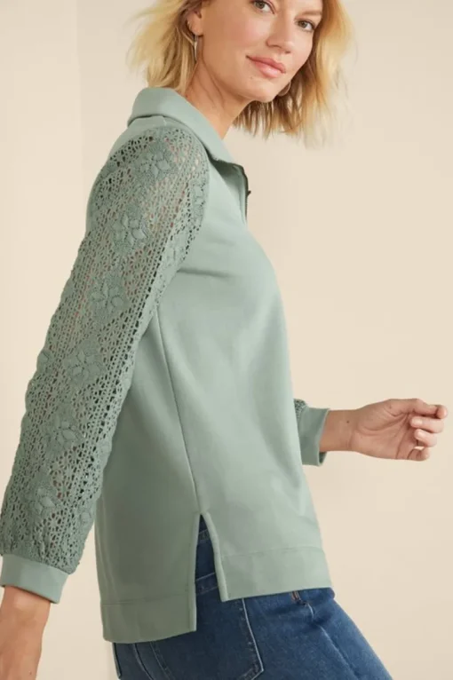 Crochet Sleeve French Terry Tunic