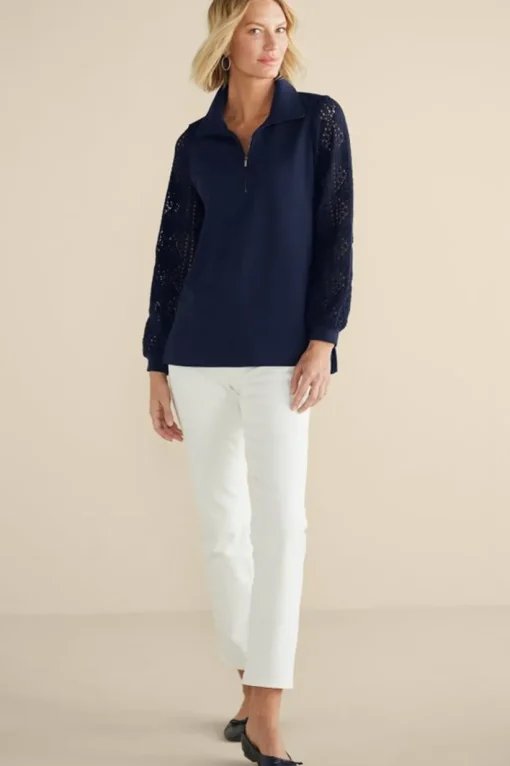 Crochet Sleeve French Terry Tunic