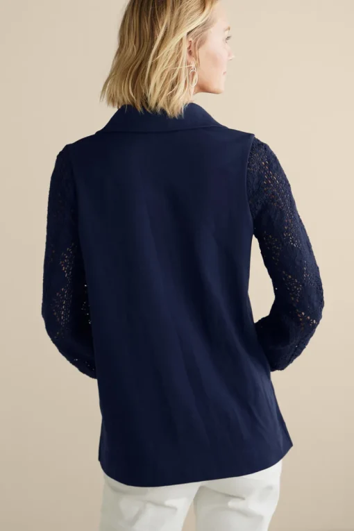 Crochet Sleeve French Terry Tunic
