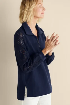 Crochet Sleeve French Terry Tunic