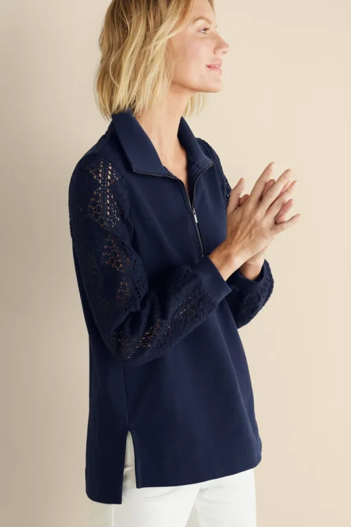 Crochet Sleeve French Terry Tunic