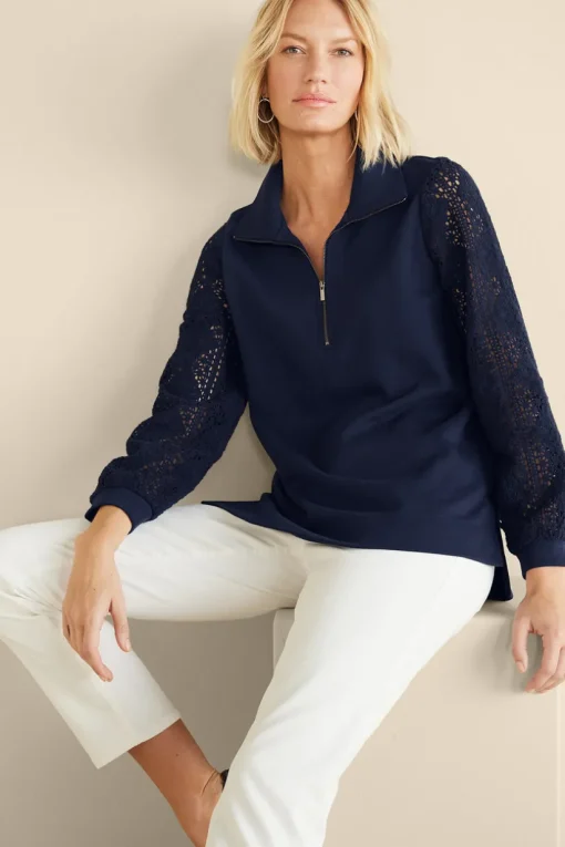 Crochet Sleeve French Terry Tunic