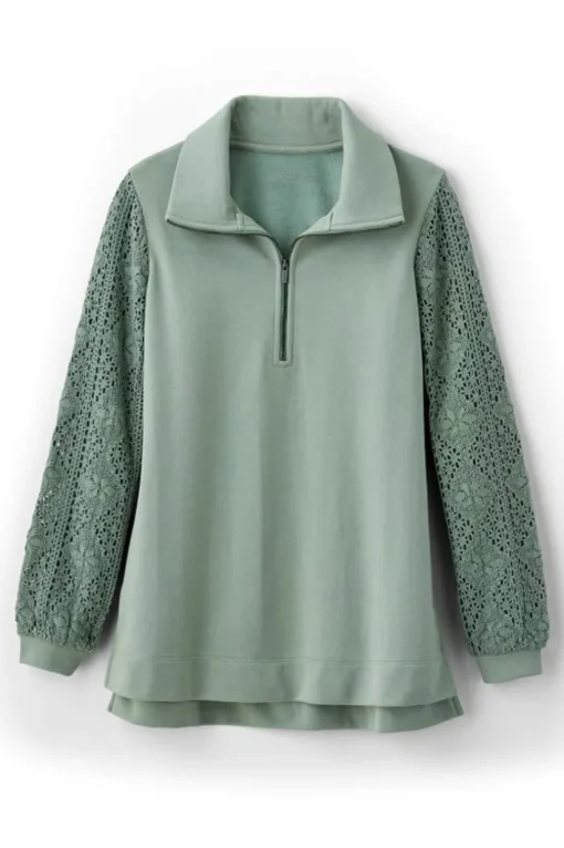 Crochet Sleeve French Terry Tunic