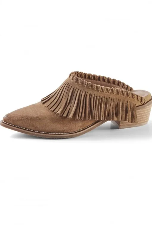 Dabney Fringe Suede Mules
