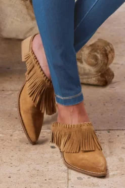 Dabney Fringe Suede Mules