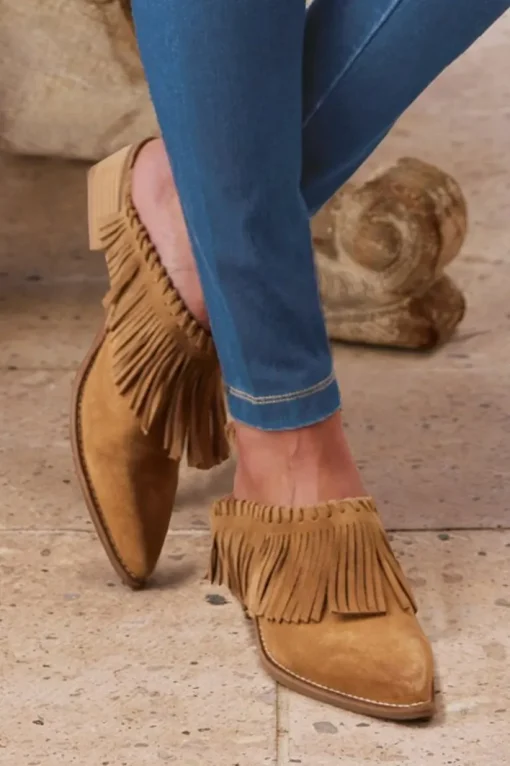 Dabney Fringe Suede Mules