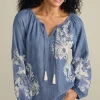 Diya Embroidered Tencel™ Peasant Top