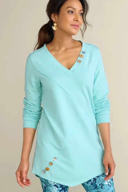 Dove French Terry Asymmetrical Tunic