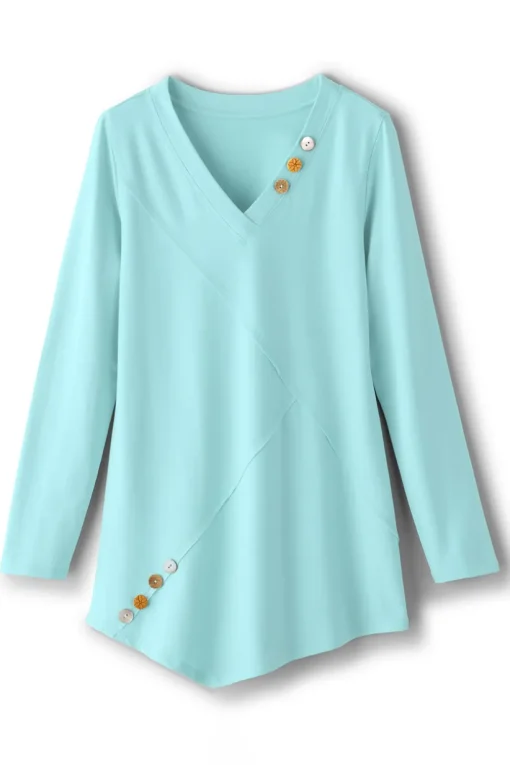 Dove French Terry Asymmetrical Tunic