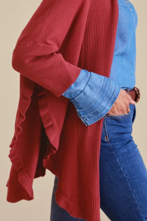 Draped Ruffle Cardigan