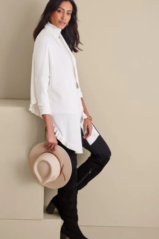 Draped Ruffle Cardigan