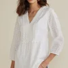 Elodie Windowpane Gauze Top